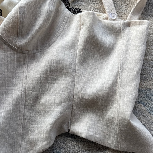 Reformation Cream Bustier with Black Lace Accent - Picture 7 of 7